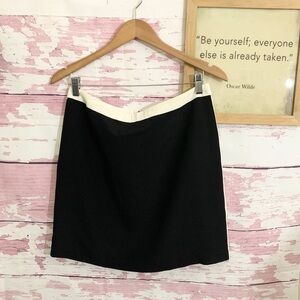 Willi Smith Black Skirt Off White Silk Career Work Size 10